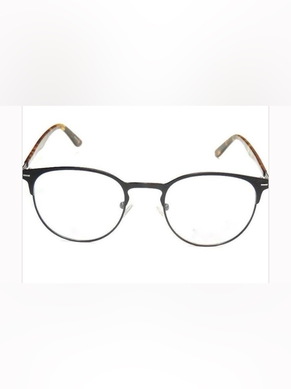 TLG Titanium Classic Round Men's Metal Eyeglasses in Black